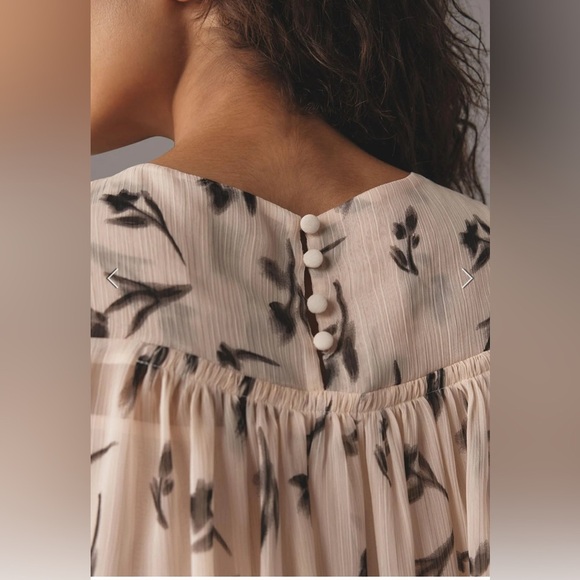 Maeve x Anthropologie Long-Sleeve Pleated Peasant Blouse Medium - Picture 2 of 10